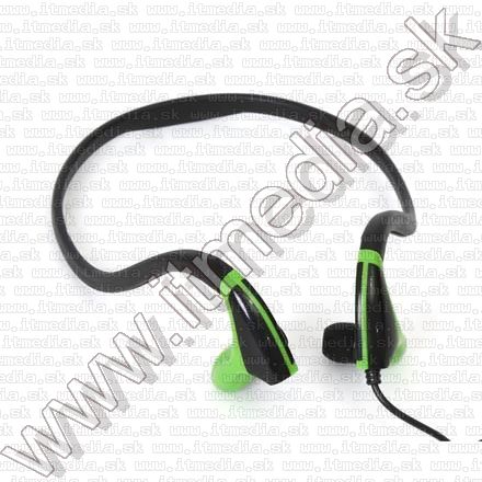 Image of Omega Freestyle Silicone Sport Headset FH1019 Black-Green (IT11290)